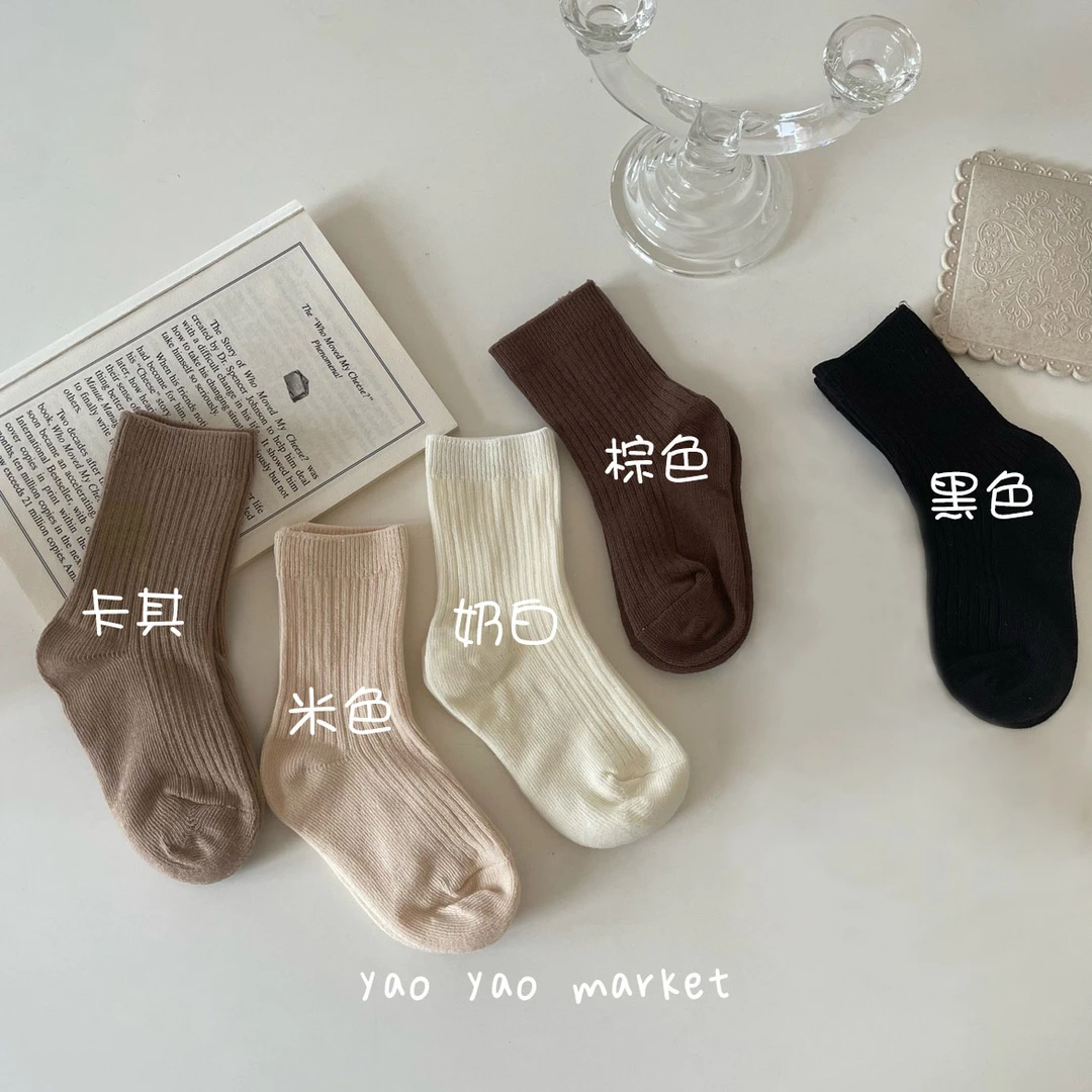 儿童袜子秋冬纯棉无骨月子袜 ins潮流中筒袜新款大中小童婴儿袜子