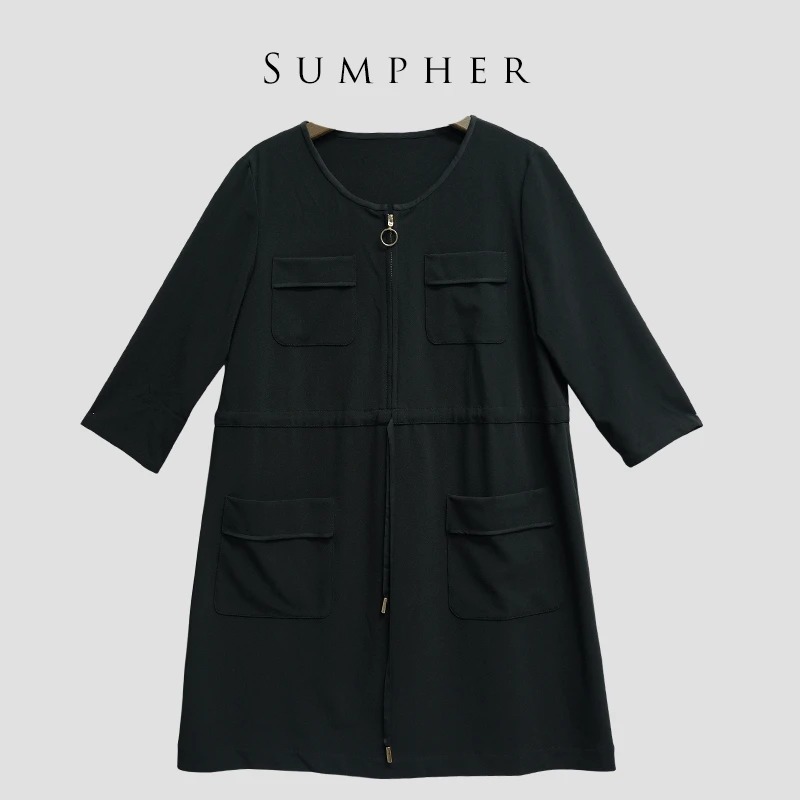 【广州杰哥Jack】Sumpher米家专柜新款百搭气质黑色连衣裙-217144