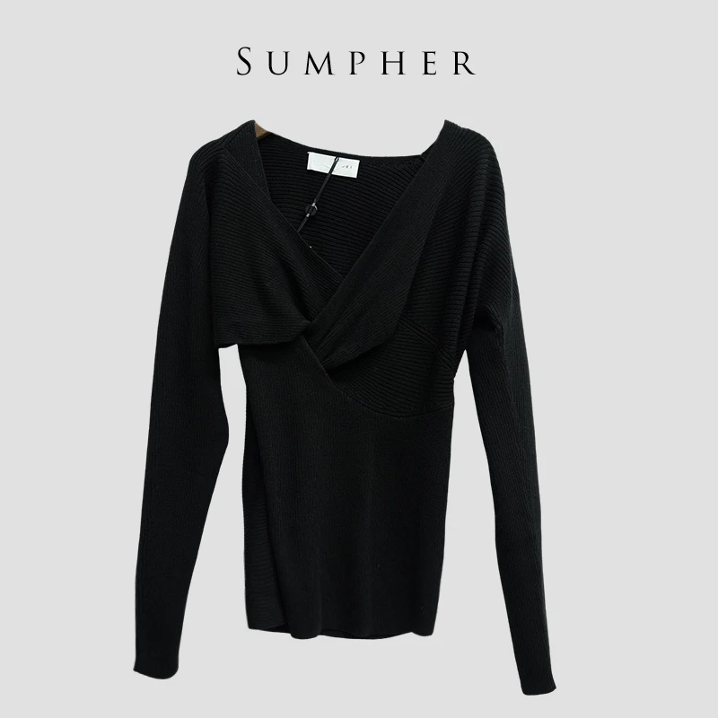 【广州杰哥Jack】Sumpher卓家专柜新款时尚黑色套头毛衣-4841