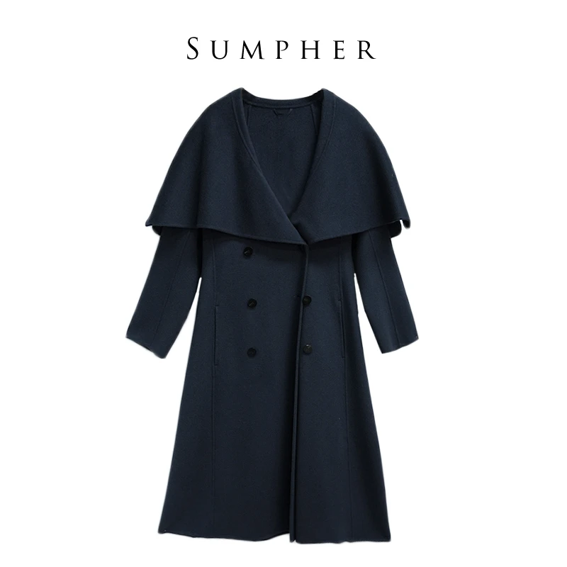 【银钻大衣】专柜玛菲精选女装高端洋气气质秋冬新款气质大衣-9009