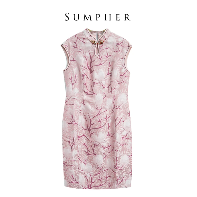 【六礼】折扣女装新款洋气通勤百搭酒红色女士连衣裙-16015