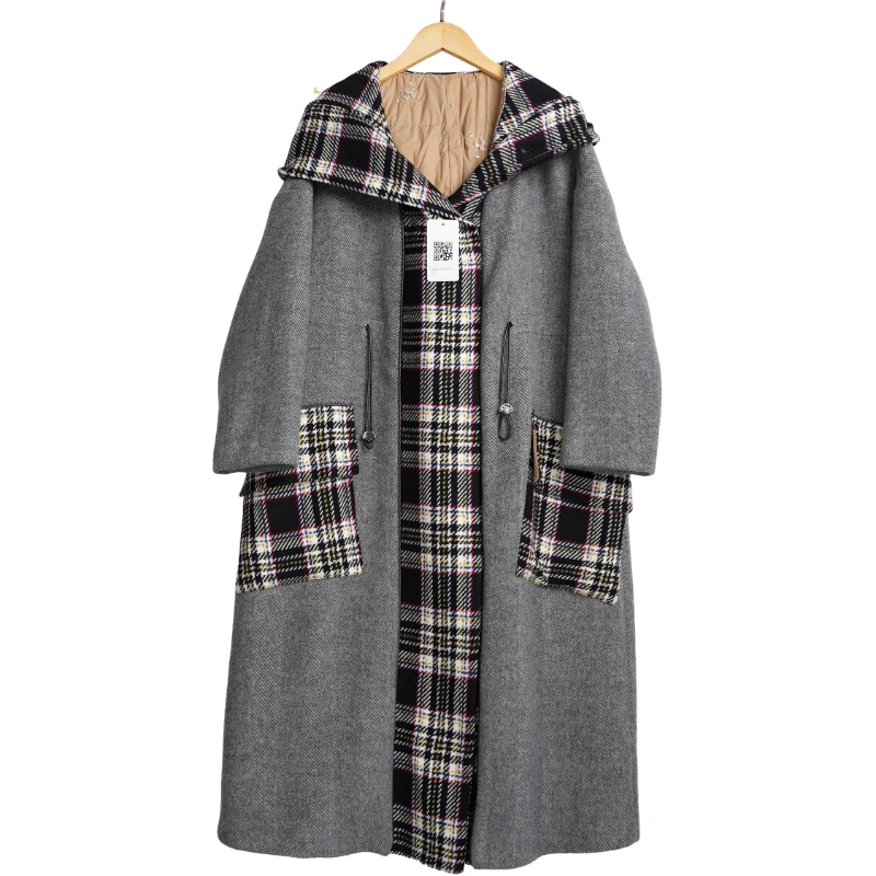 【银钻家】精选玛菲新款高端冬季女士浅棕灰大衣-17501