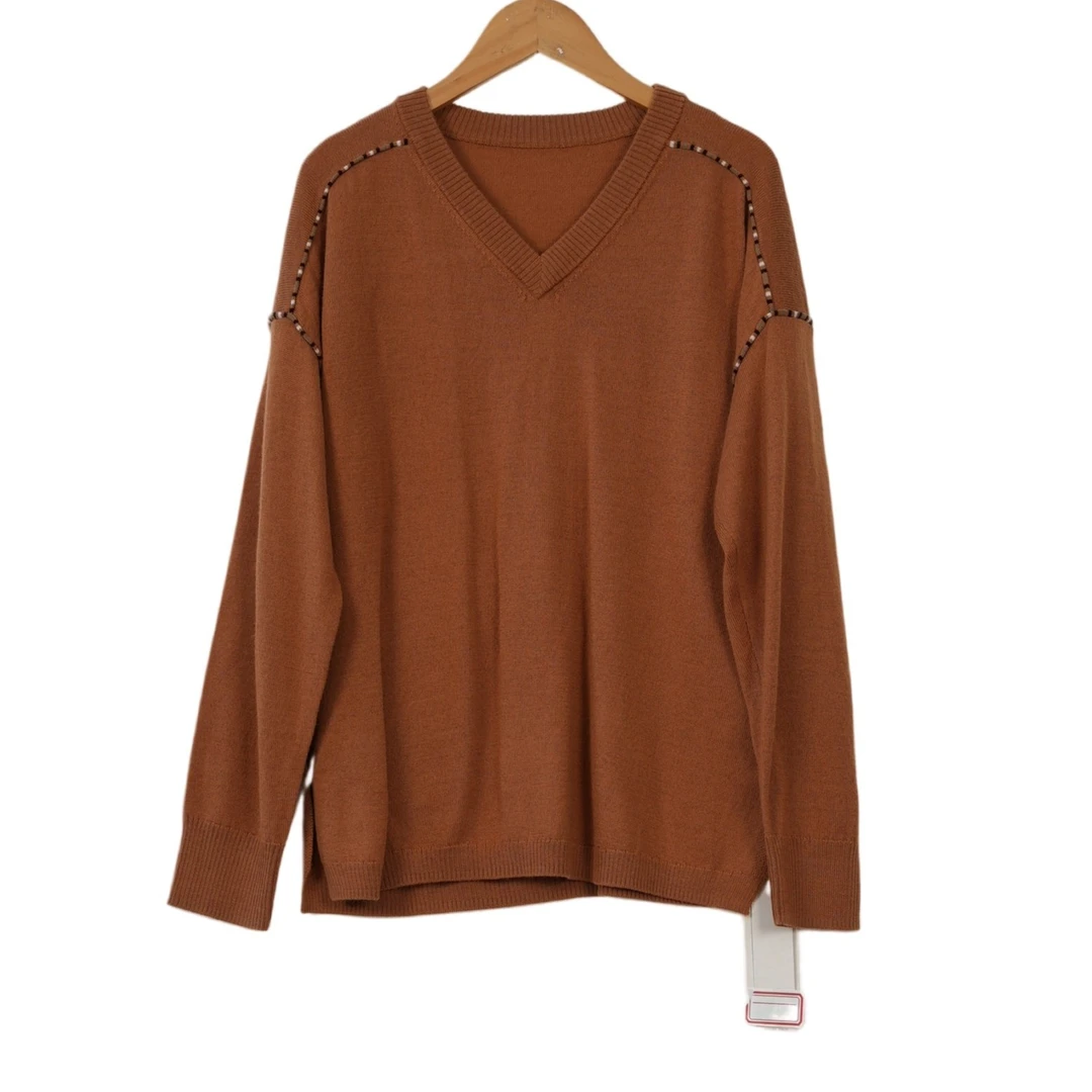 华人某杰精选女装新款洋气百搭女士橙色上衣-1260