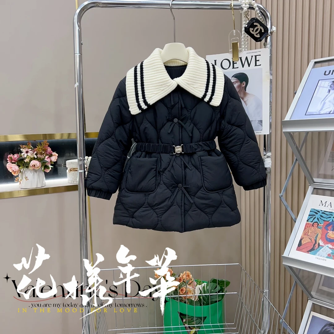 女童2024新款秋冬季棉服儿童加绒加厚外套中长款女孩网红爆款棉袄