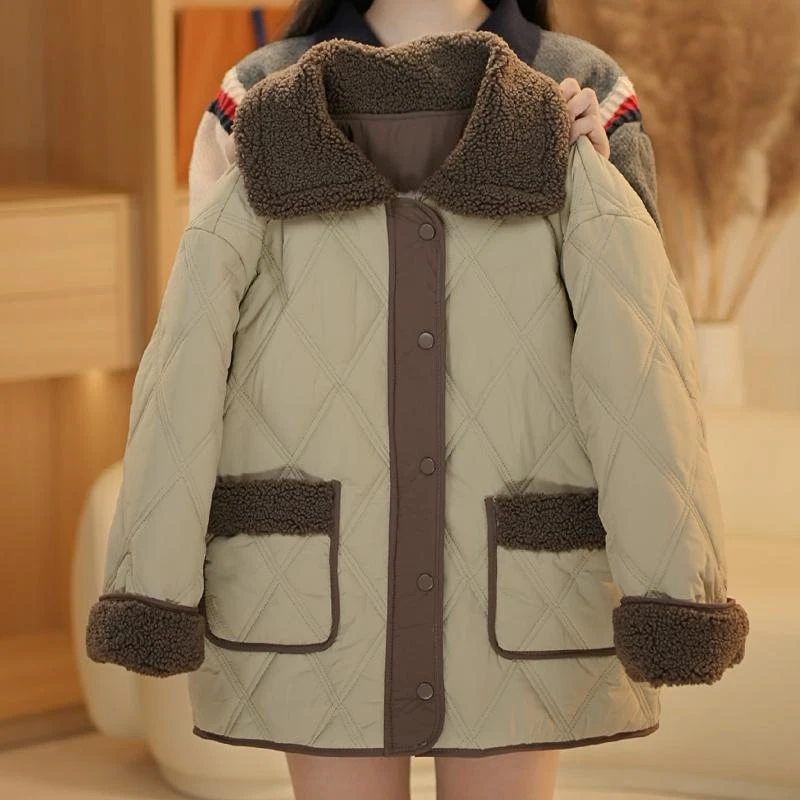 女童外套加绒加厚2024新款冬季冬款大童洋气韩版棉服上衣网红款潮