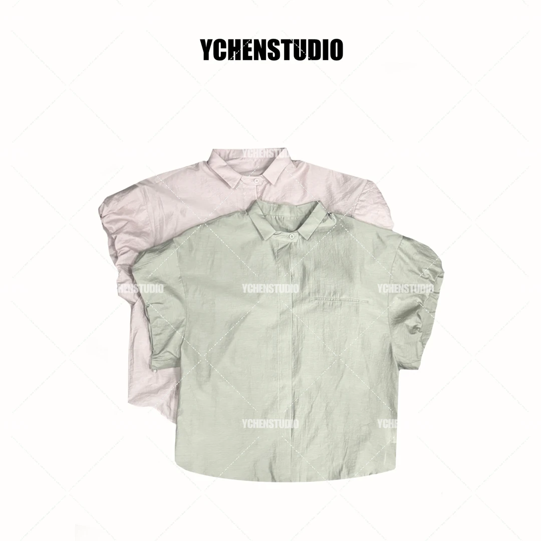 YCS 两色花苞袖衬衫律动莫兰迪时尚XZ8077