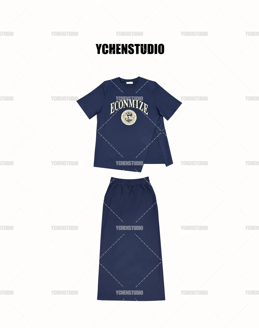 YCHENSTUDIO罗马套裙两色夏季轻奢5862#