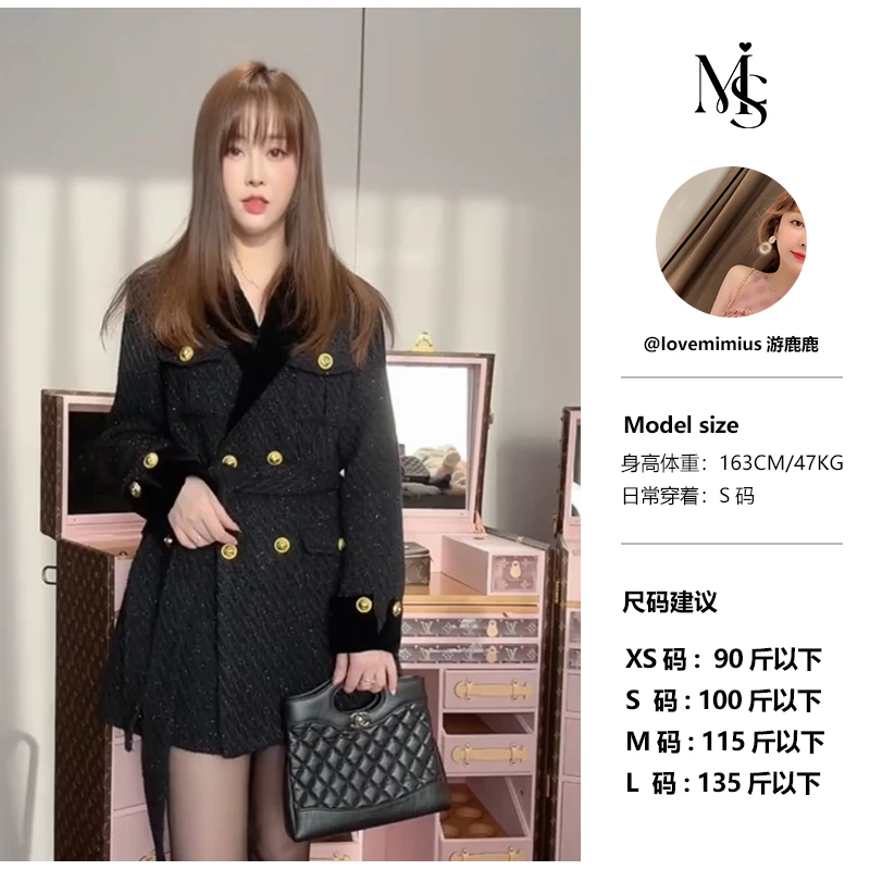【MIMIUS&春春】法式气质亮丝粗花羊毛鹅绒服外套 E11211