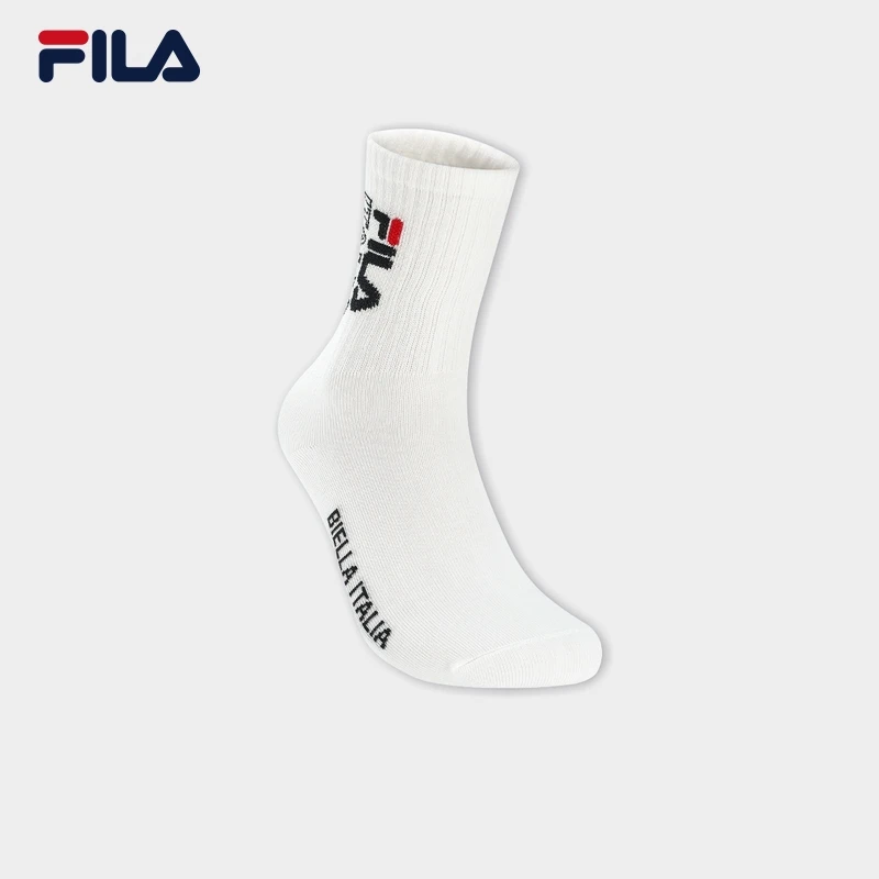 Fila/斐乐女莱卡纱线【透气高腰袜】春季新款中筒运动袜F13W449367F