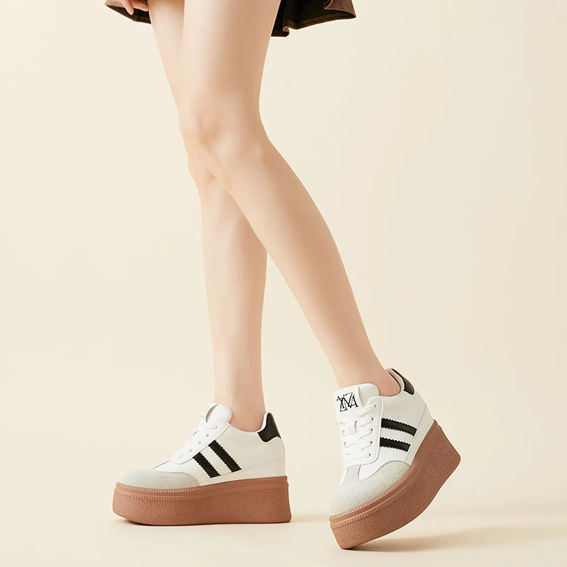 [德训2.0]增高10CM  2024秋新款时尚休闲百搭厚底内增高鞋 W636