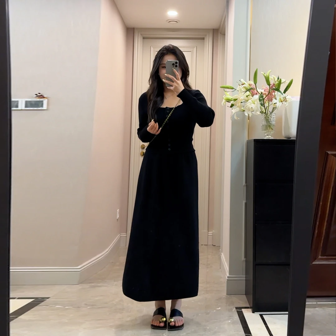 一口苏达针织套装 春季百搭显瘦气质时尚法式针织两件套A62