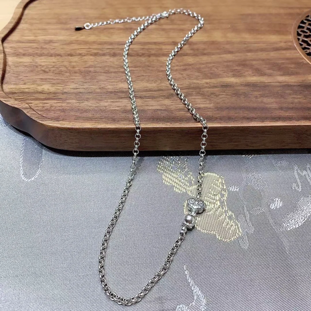 链子925银 轻奢简约时尚小众个性素款气质长链复古如意百搭链172