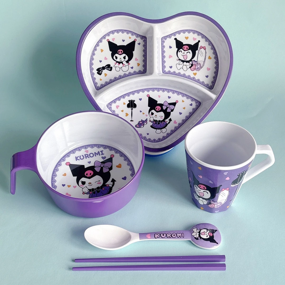 新款创意学生餐具可爱卡通家用吃饭碗幼儿园儿童防烫耐摔分格餐盘