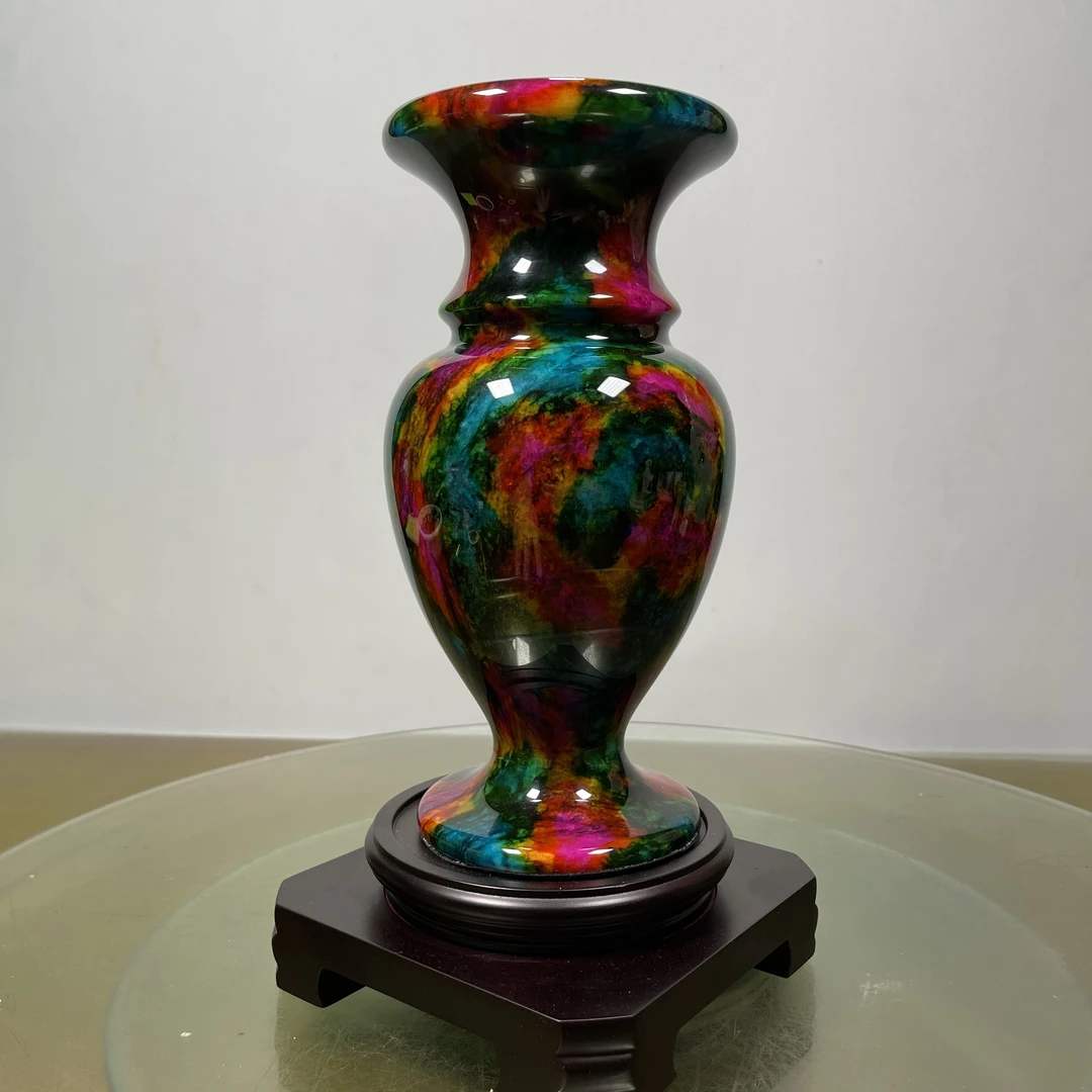 （付米链接）精美家居玉石摆件花瓶玄关摆件书房纯手工大气雕刻摆件