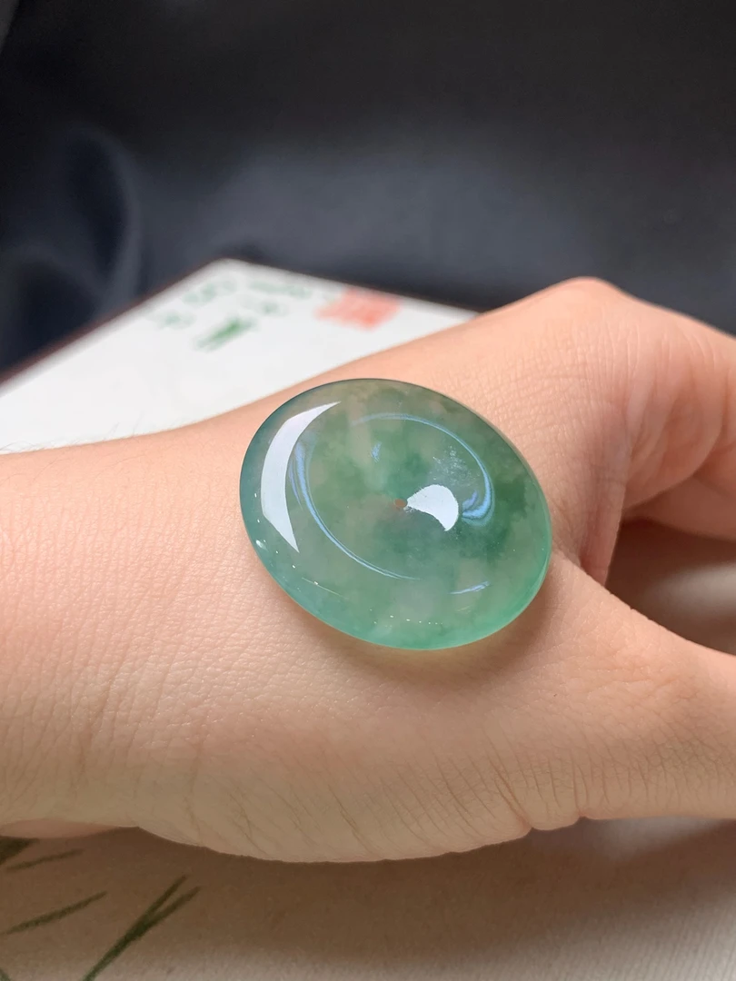 芙蓉种平安扣天然缅甸翡翠吊坠#货号3859