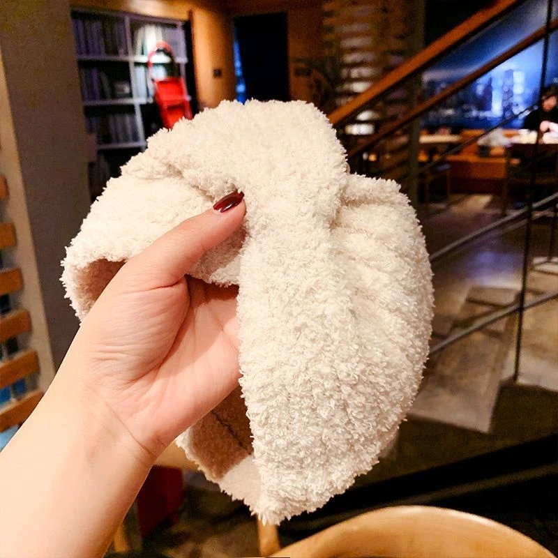 发带月子包头巾女网红产后防风头套针织宽边秋冬绑发毛线发箍厂家