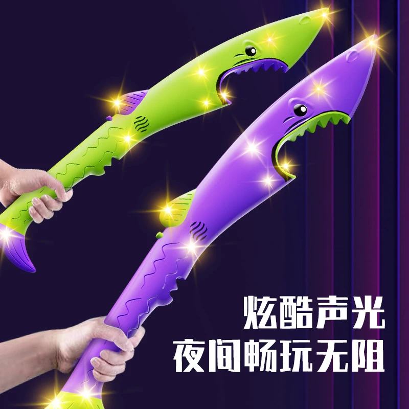 3D打印重力小刀鲨鱼萝卜刀新奇特新款闪光刀对战发光音效解压玩具