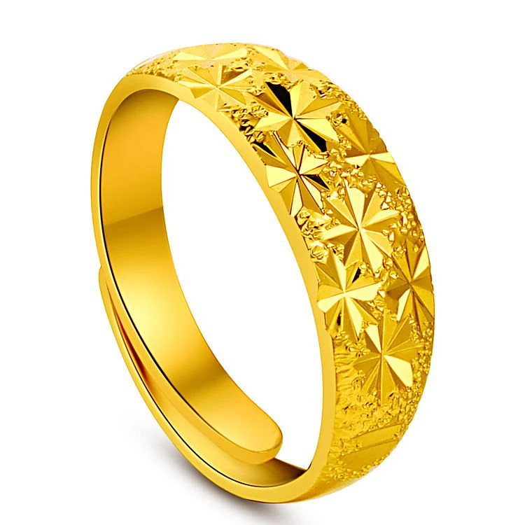 合金戒指 经典满天星仿金戒指女士百搭可调节指环男简约情侣对戒