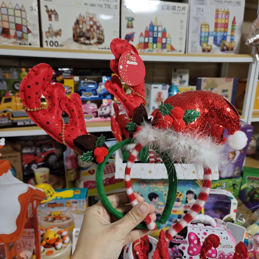 (拍一发4)儿童玩具圣诞节发夹装饰可爱主题发箍发夹