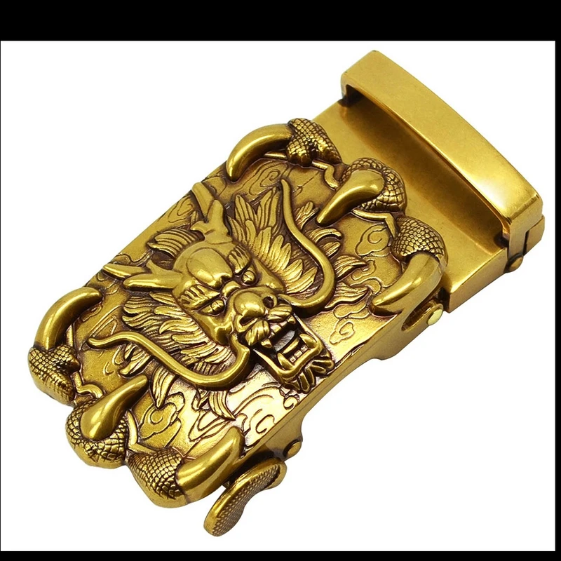 高档复古男士皮带头3.5自动扣腰带扣金属配件龙头合金裤带头个性