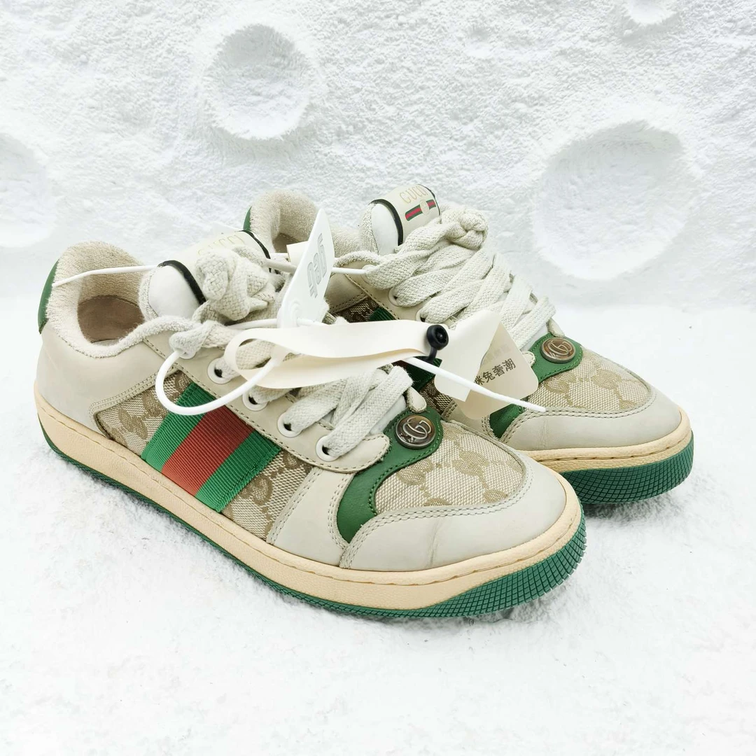 gucci/古驰/绿尾老花脏脏鞋/36.5码/非全新