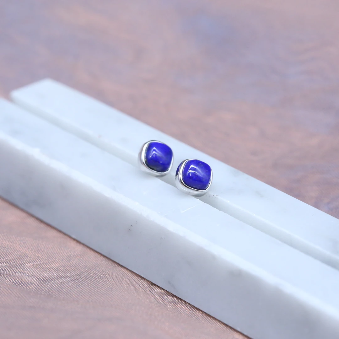 925银耳饰 青青蓝色晶晶耳钉