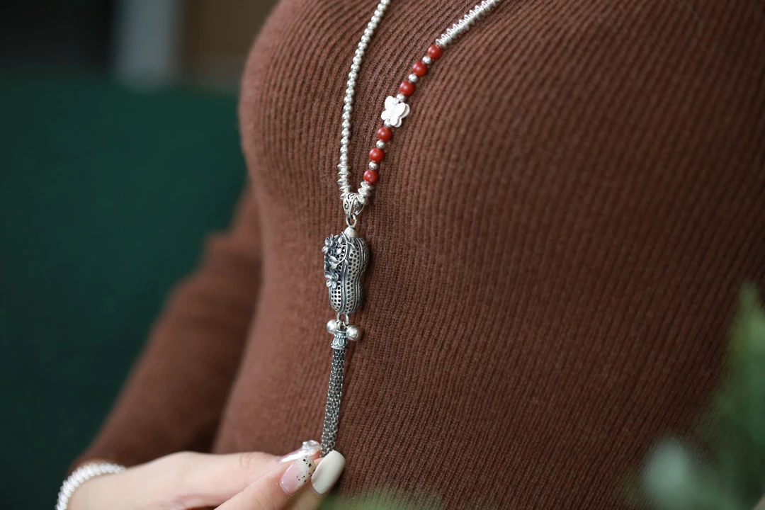 坠链均925银 好事发生毛衣链项链