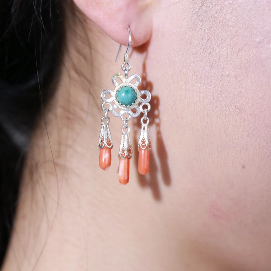 925银耳饰 双十一流苏姗姗崧崧耳挂