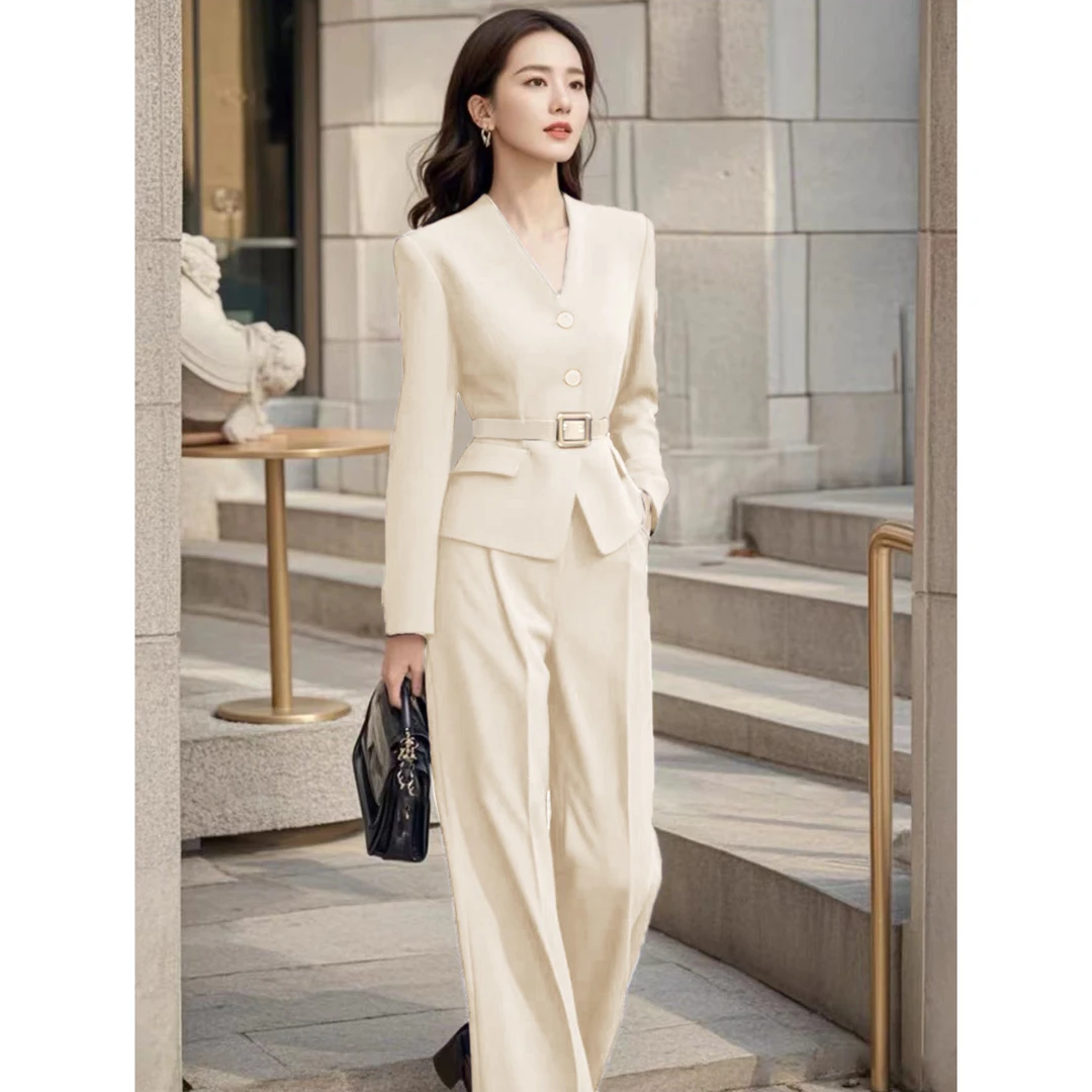 【8399套装-YR】早秋小香风V领显瘦高端气质套装