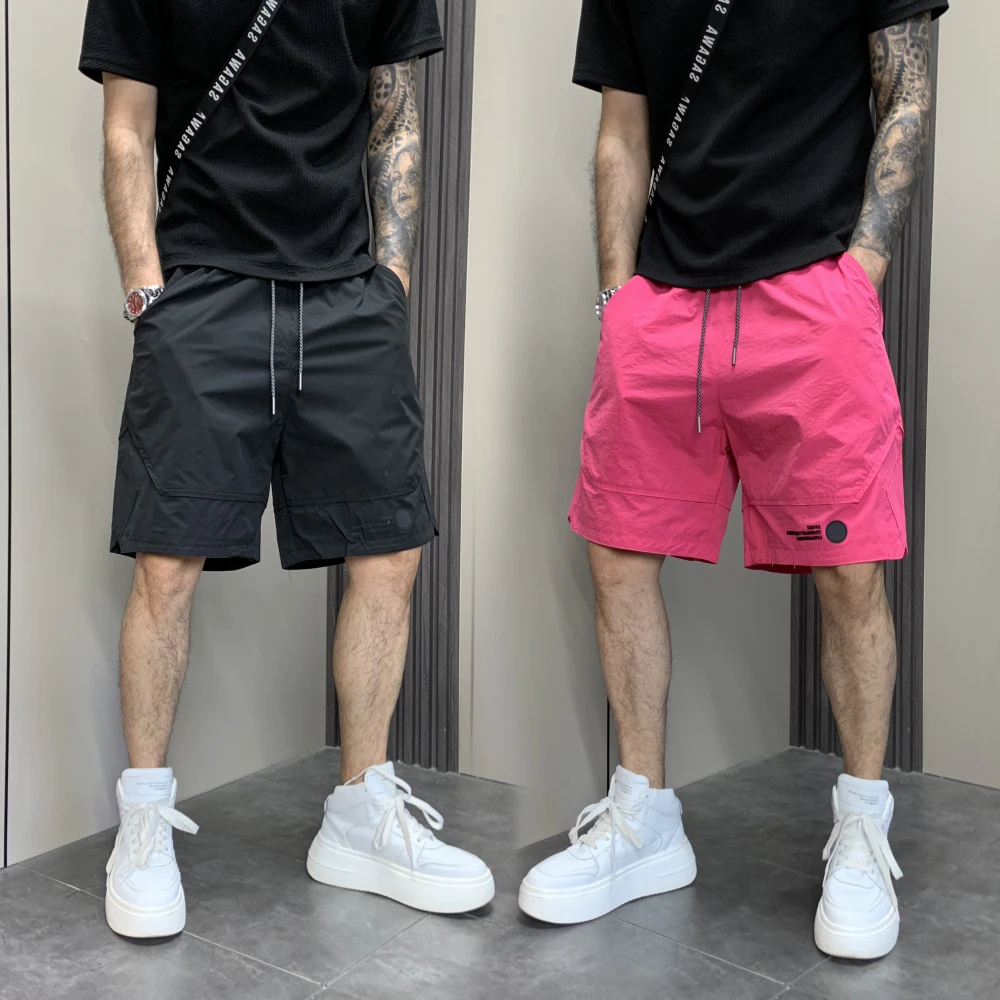 夏季速干简约男士百搭透气短裤青年休闲宽松五分韩版舒适沙滩裤潮