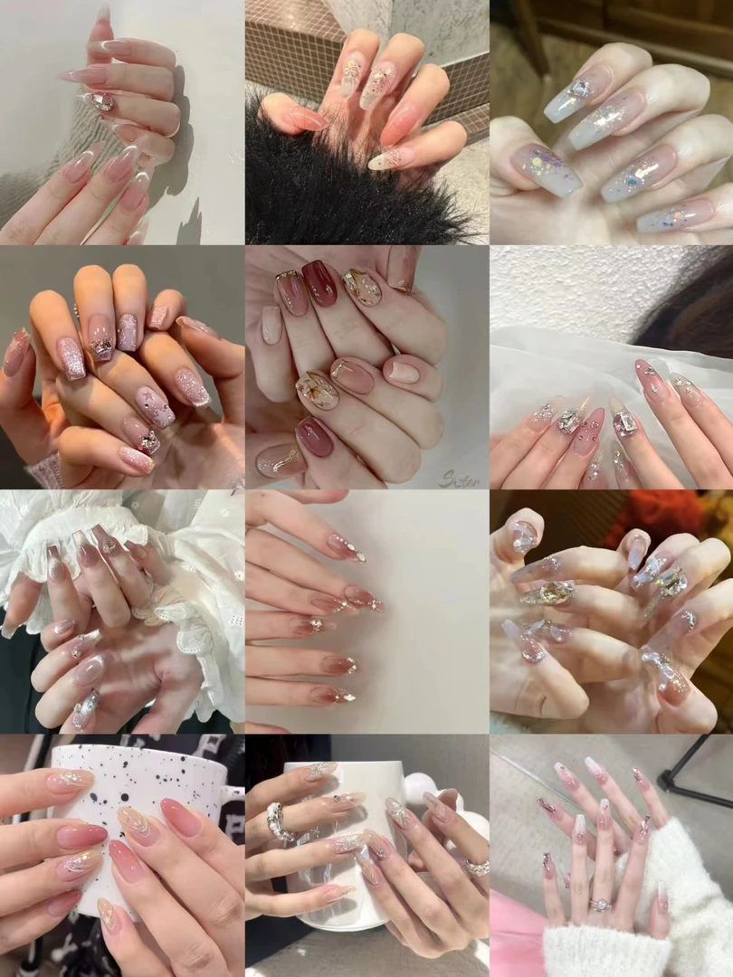 【超级福袋奖品】纯手绘秋冬烟花猫眼美拉德色系巨显白美甲