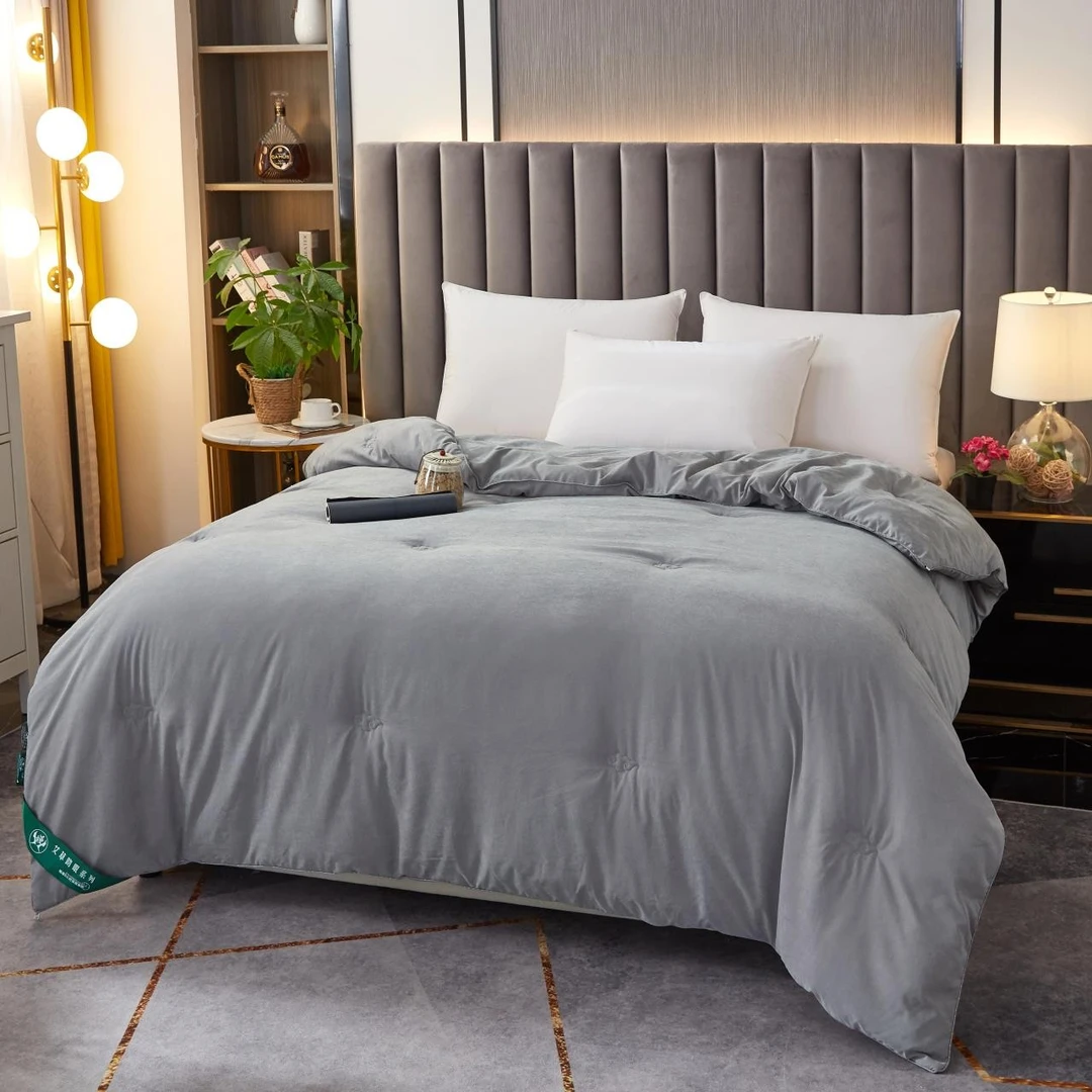 新款艾草绒灰冬被艾绒被子艾草褥子双人被芯2*2.3m被子家用冬季