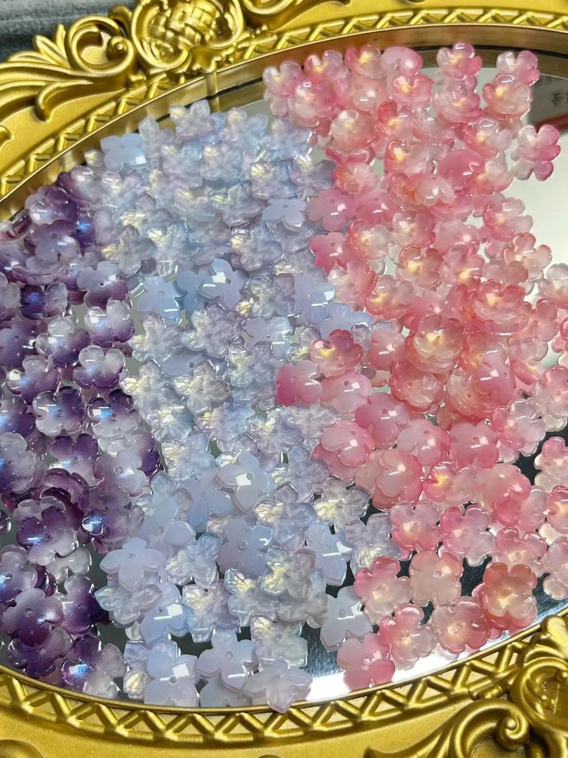 琉璃醋酸树脂diy配件手链手机链发簪单花配件