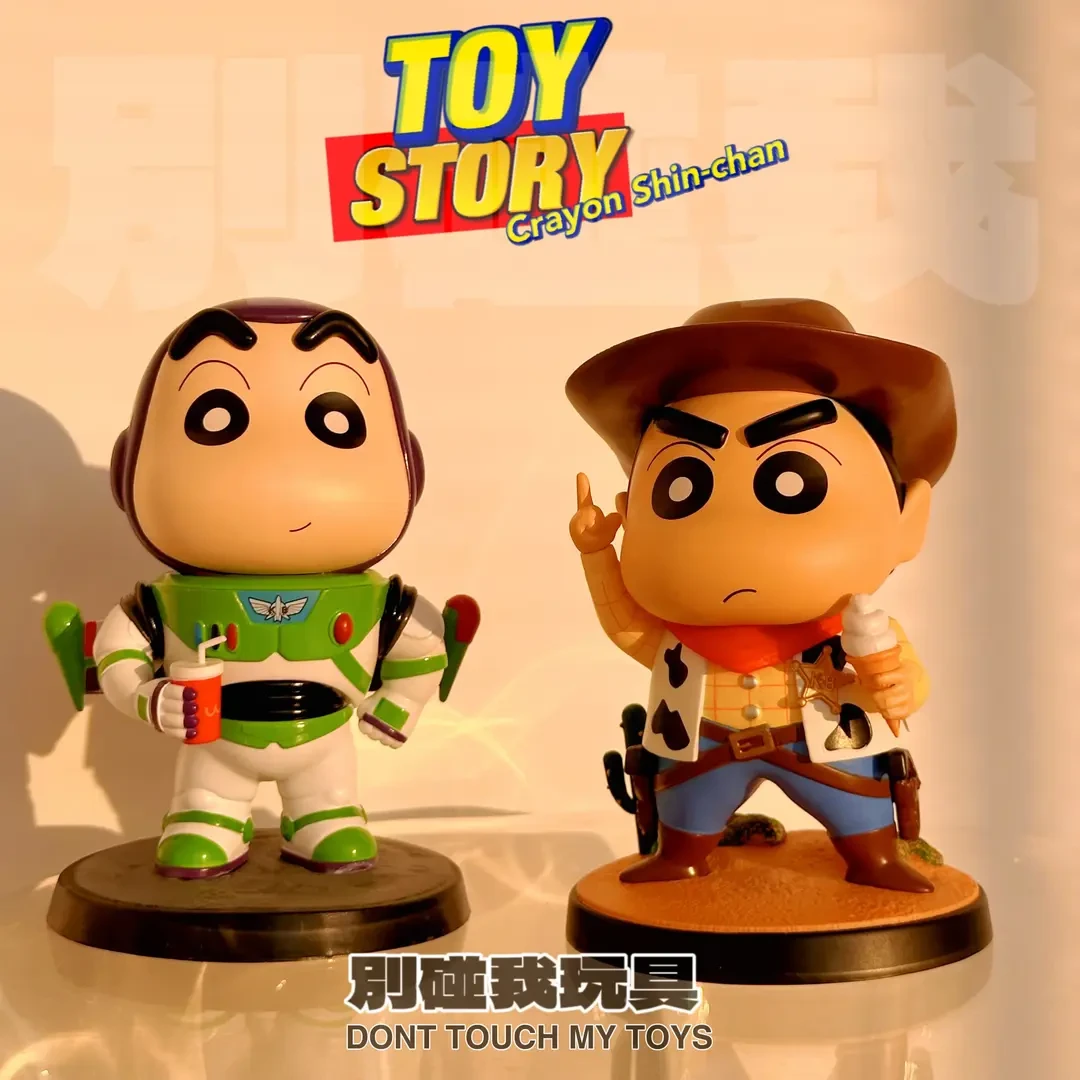 潮玩GK蜡笔cos小新系列 巴斯牛仔胡迪小新手办摆件玩具礼物约18CM