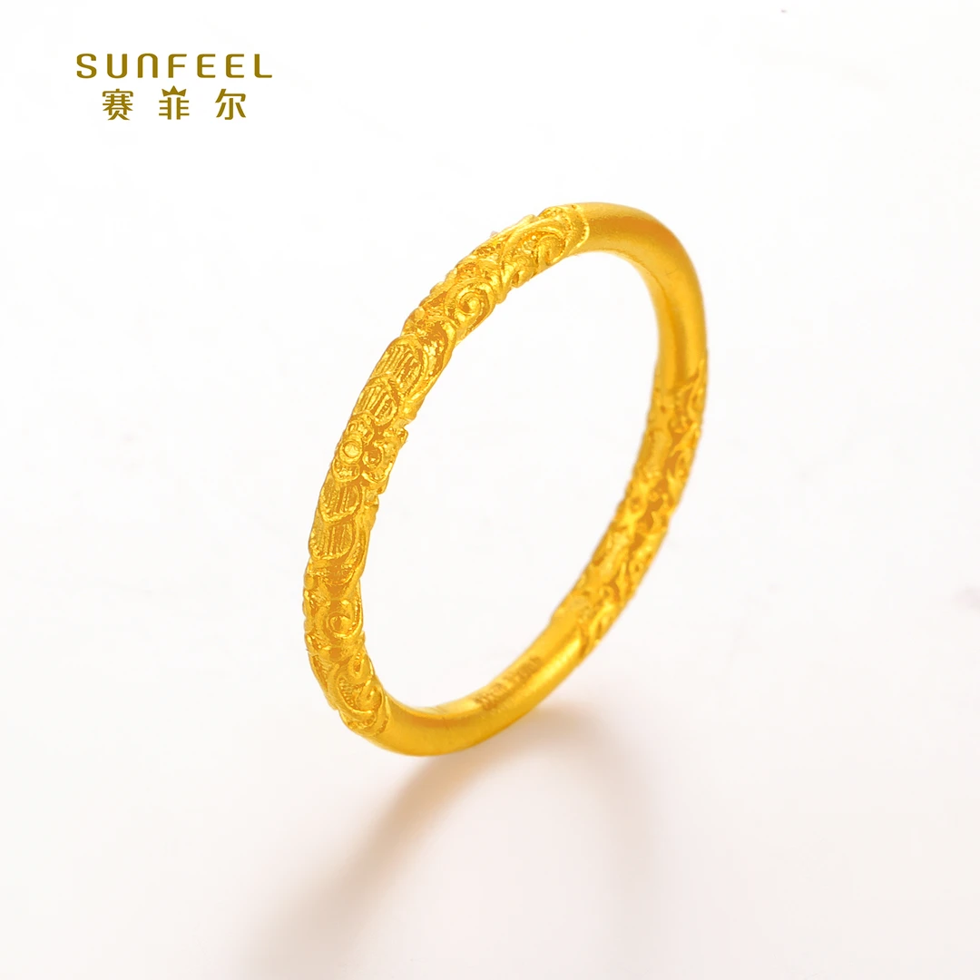 SUNFEEL/赛菲尔【十八店】足金古法金时尚指圈HJ26010283