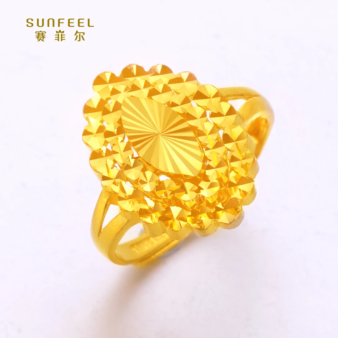 SUNFEEL/赛菲尔【十七店】足金999.9多层仿钻戒指HJ051198