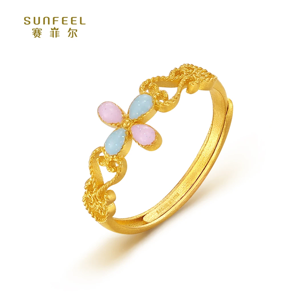SUNFEEL/赛菲尔【十八店】足金炫彩系列四叶草戒指HJ08010742