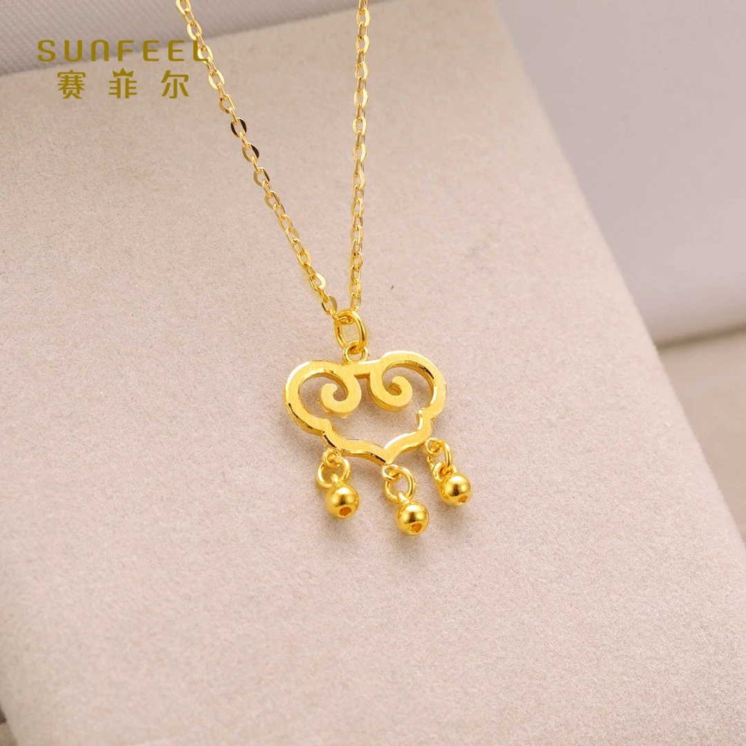 SUNFEEL/赛菲尔【十三店】足金999.9祥云锁款套链TDA10818
