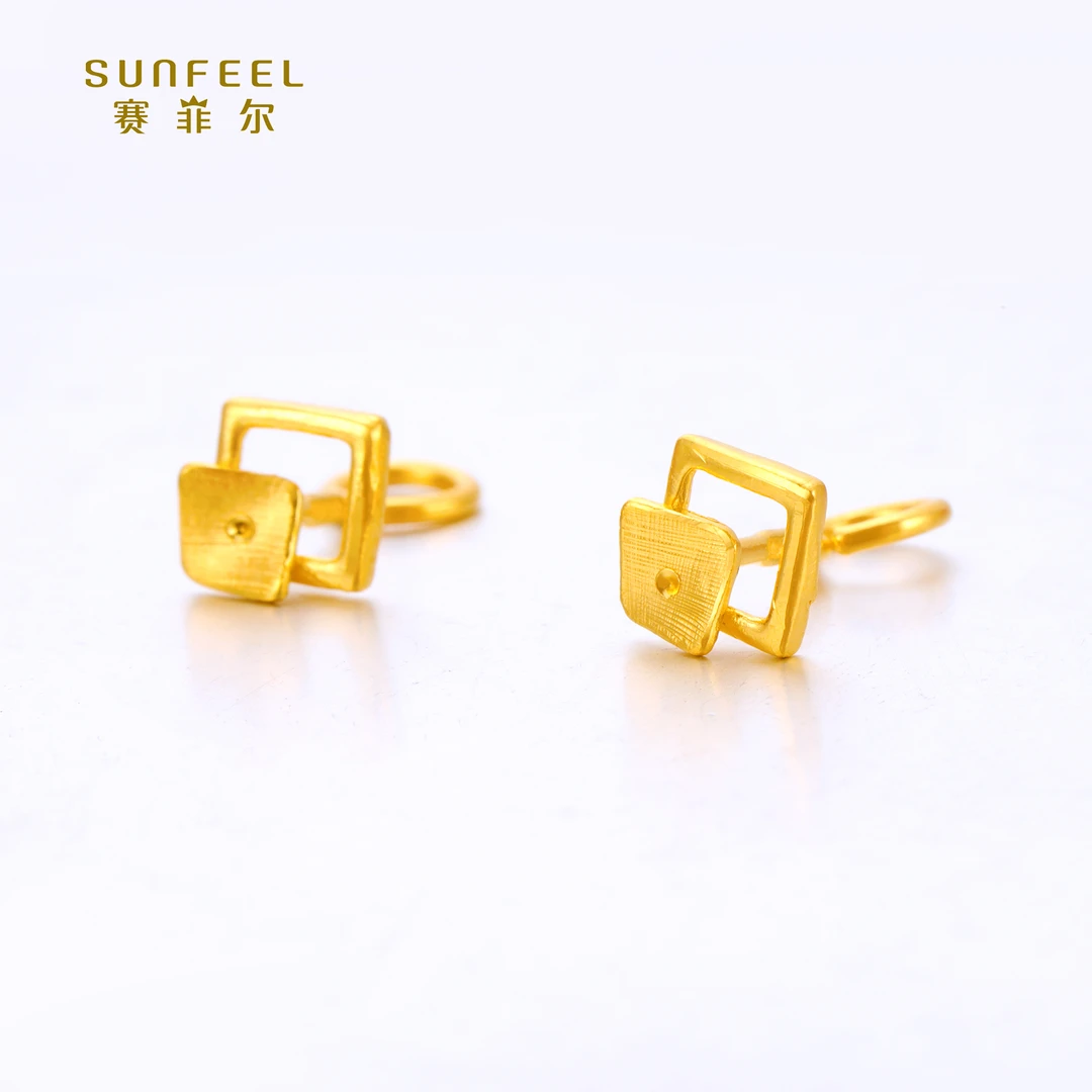 SUNFEEL/赛菲尔【十六店】足金几何时尚耳钉HR010424