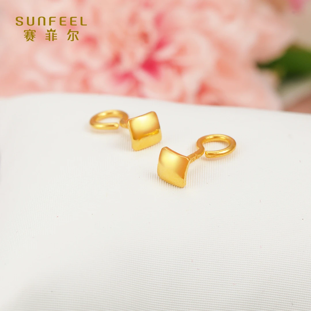 SUNFEEL/赛菲尔【十四店】足金999.9光面耳钉RCA00119