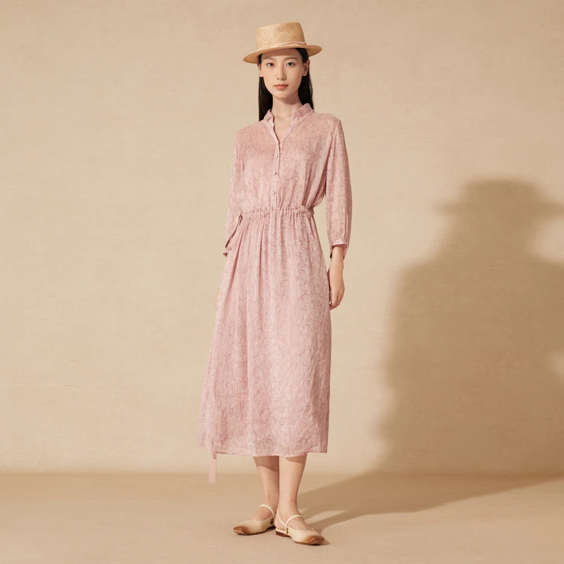 EXCEPTION匹绣料衬衫式系结连衣裙AA24-H1J01