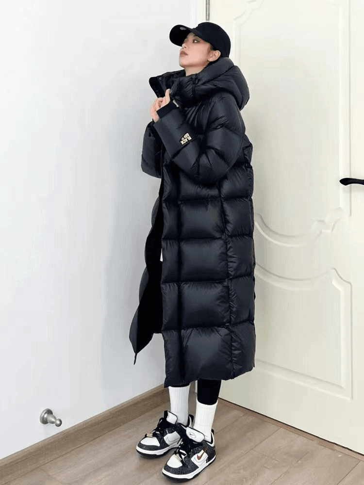 加厚黑金长款羽绒保暖羽绒服女2023年冬季新款情侣宽松加厚过膝洋