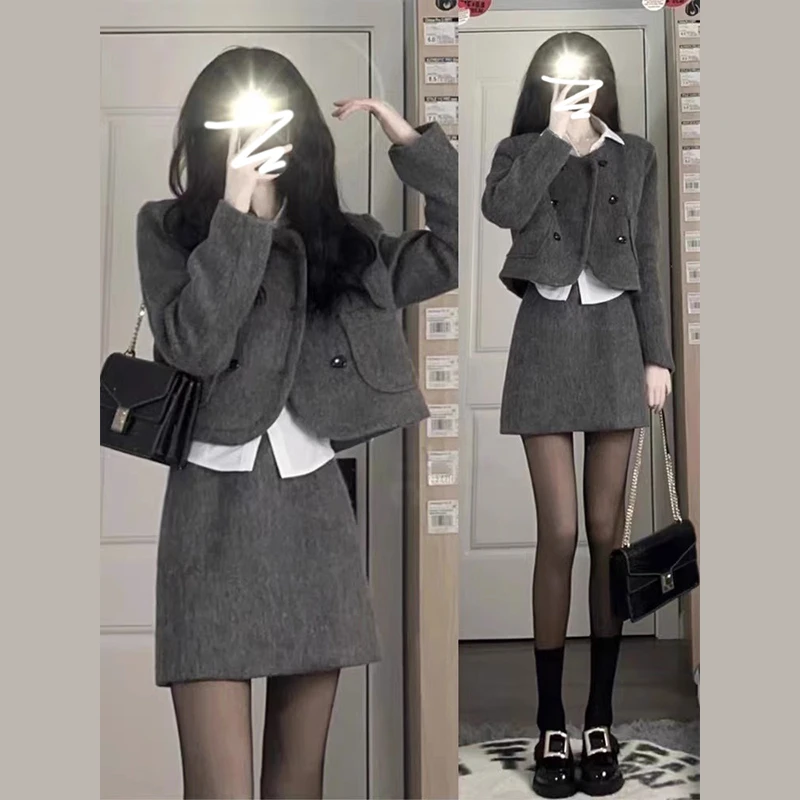 小香赫本风套装外套短裙早秋季穿搭新款秋冬装搭配一整套W0040T