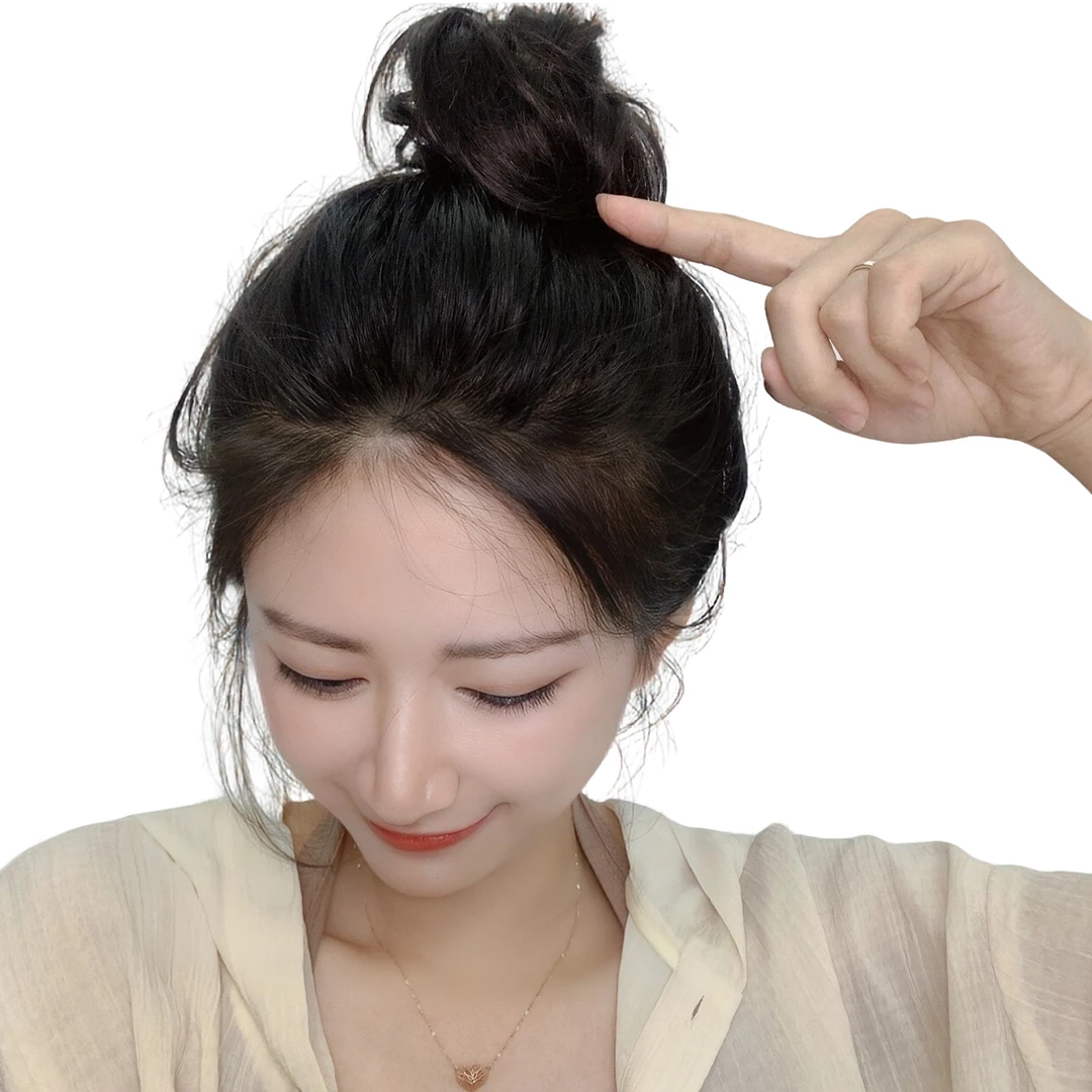 SIAANNES丸子头假发圈女假发发圈直发圈慵懒风气质盘发蓬松神器