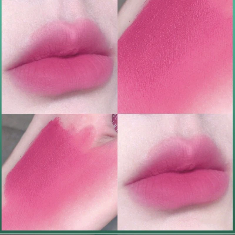 女团丝绒桃花粉色樱花芭比粉红少女色口红不易沾杯素颜显白