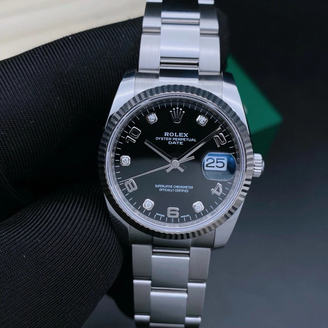 99新 Rolex/劳力士 日志115234/黑盘/机械女表/表径34mm