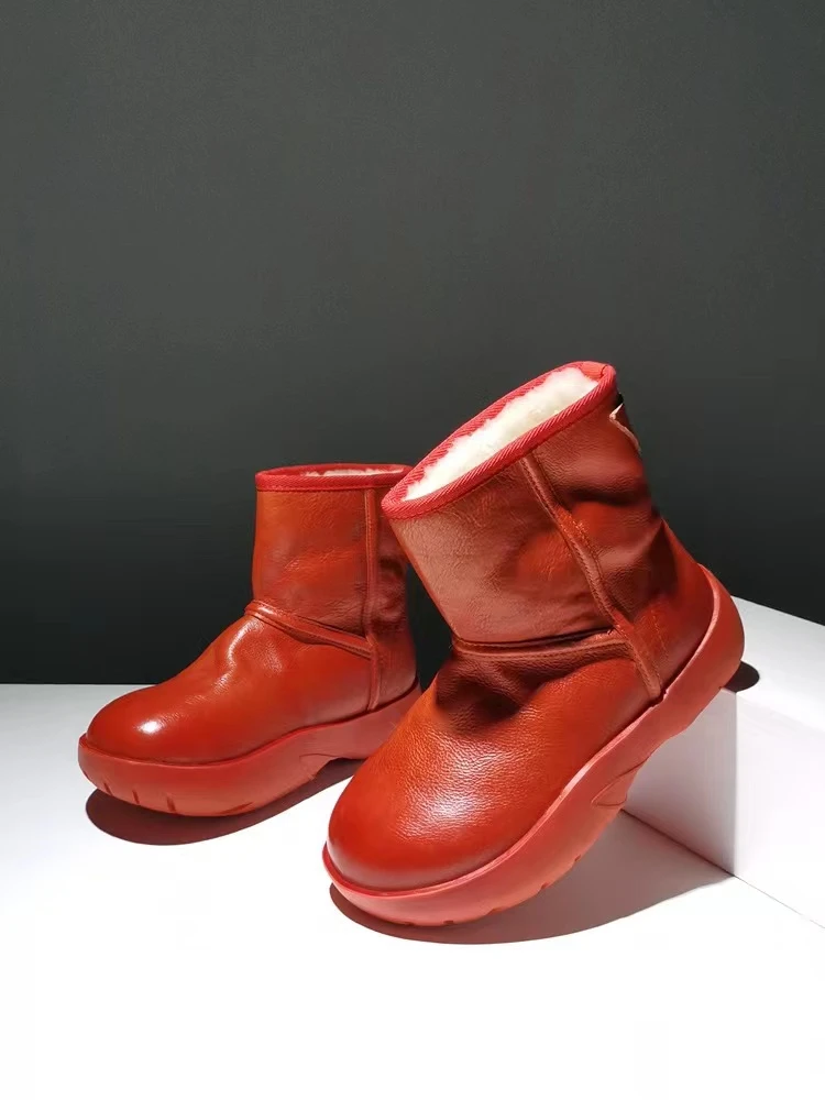 秋冬雪地靴保暖时尚休闲百搭厚底一脚蹬加厚潮流短筒雪地靴女靴