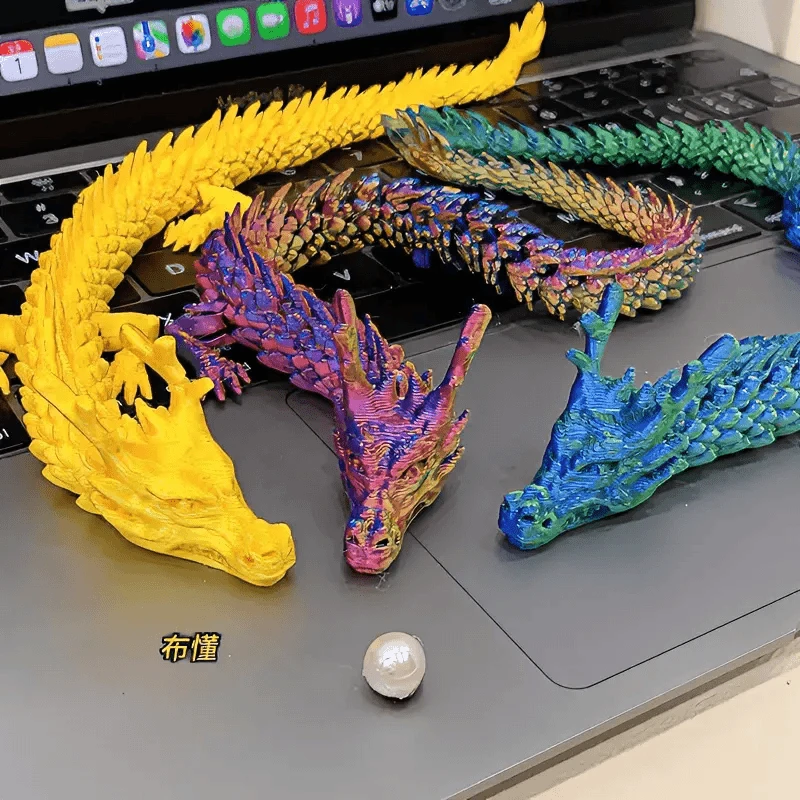 酷炫多色3D打印龙可动玩具龙网红创意逼真动物龙模型精美摆件礼物