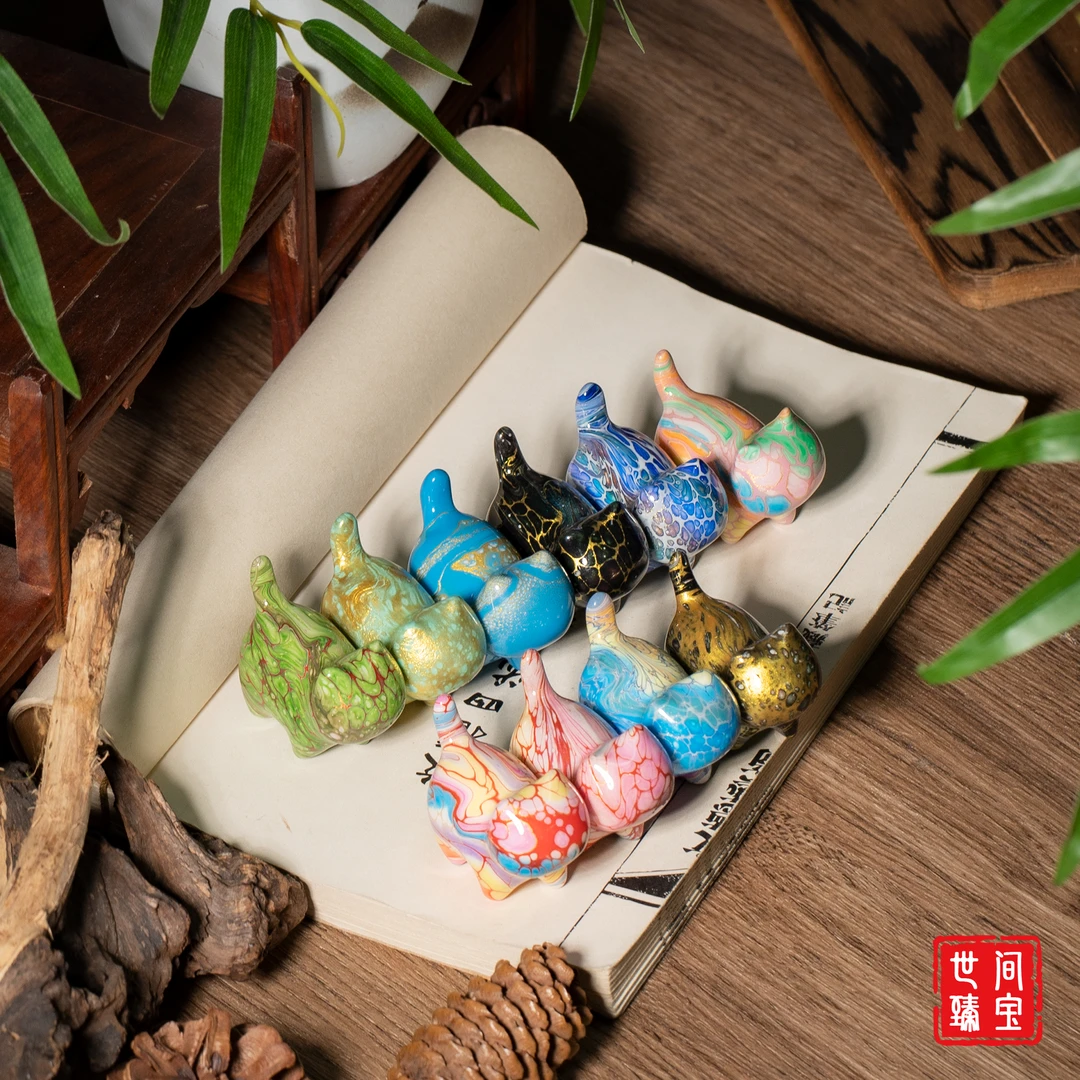 【世间臻宝】檀木大漆小猫摆件/DZ0557/多样性发一件