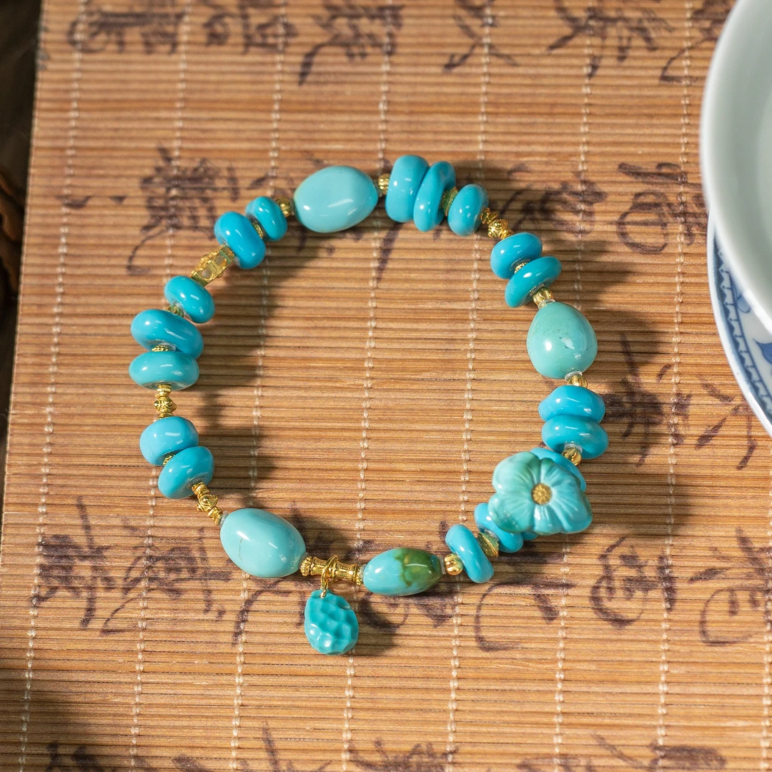 【世间臻宝】18K金绿松藏扣DIY手串/Q0985/多样性发一件/4